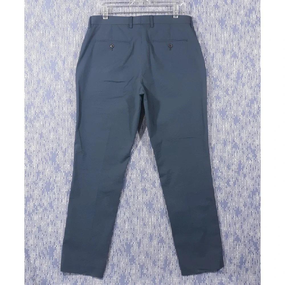 J.CREW Destination Pants Mens 33 x 30 Stretch Straight Performance Seersucker